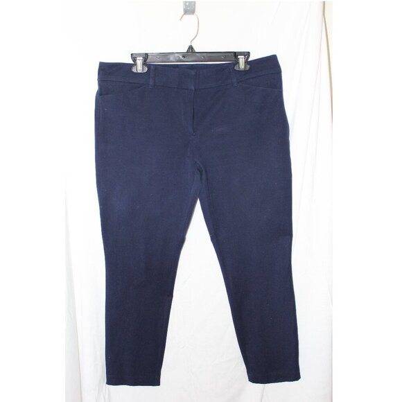 New York & Co (7th Avenue Design) Slim Leg Ankle Pants - Navy Blue - Size 14 - Picture 1 of 4